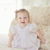 SMOCKED ROSEBUD DRESS - PINK OR WHITE