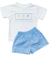 SNOWBALL SMOCKED SHORT SET