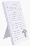 LITTLE ONE WITH CROSS SIGN ON EASEL