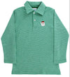 EMBROIDERED KNIT MICROSTRIPE POLO - SANTA ON KELLY