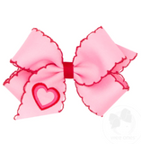 KING HEART EMBROIDERED GROSGRAIN BOW