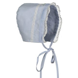 FLORAL AND LACE BONNET- BLUE
