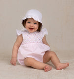 WHITE AND PINK GIRLS SCALLOPED SUNHAT