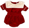 VELVET SQUARE COLLAR BOY BUBBLE - RED