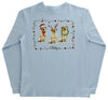 LONG SLEEVE LOGO TEE - CHRISTMAS LABS ON LIGHT BLUE
