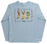 LONG SLEEVE LOGO TEE - CHRISTMAS LABS ON LIGHT BLUE
