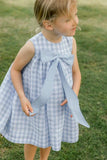 SKY LINEN GINGHAM FLOAT DRESS