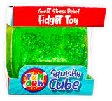 SQUISH AND SQUEEZE SPARKLE CUBE - GREEN