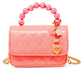 QUILTED BFF BLOSSOM PEARL HANDLE HANDBAG - BUBBLEGUM