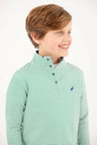 PENDLETON POPPED COLLAR KIAWAH KELLY GREEN STRIPE WITH NANTUCKET  NAVY
