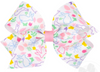 MEDIUM GROSGRAIN HAIR BOW WITH MULTI EASTER PRINT