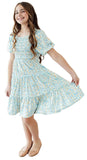 BUTTERCUP BLOOM SMOCKED RUFFLE DRESS