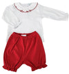 RUFFLE COLLAR BLOOMER SET - RED