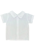 SHORT SLEEVE PETER PAN COLLAR SHIRT