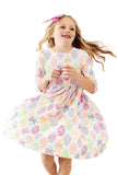 EGG-STRA CUTE 3/4 SLEEVE POCKET TWIRL DRESS