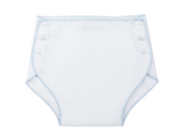 DIAPER COVER - WHITE AND BLUE