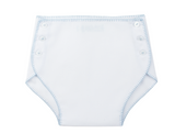 BUTTON DIAPER COVER - WHITE