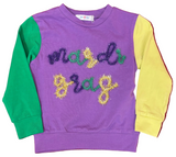 LONG SLEEVE SEQUIN MARDI GRAS TRIO COLOR SHIRT