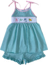 LULU BEBE SEALIFE SMOCKED SHORT SET