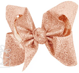 4.5" GLITTER METALLIC BOW - LIGHT CORAL