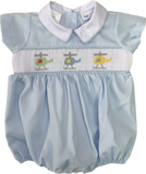 LULU BEBE HELICOPTER SMOCKED BUBBLE WITH COLLAR