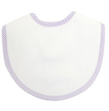 LILAC SEERSUCKER STRIPE BURP CLOTH BIB