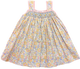 SPRING FLORAL SMOCKED SLEEVELESS DRESS
