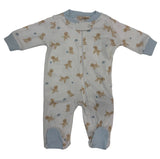 TINY PUPPIES PRINTED PIMA ZIPPED FOOTIE