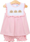 GIRLS PUPPY TRIO EMBROIDERED BLOOMER SET