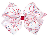 MEDIUM FIREWORKS PRINT GROSGRAIN BOW