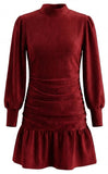 SERENA DRESS - RED VELOUR