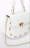 CHAIN DETAIL HANDBAG - WHITE