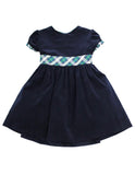 NAVY CORD WITH NOBLE PLAID DRESS