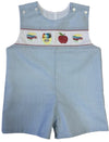 BOYS SCHOOL EMBROIDERED SHORTALL