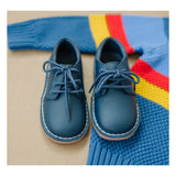 TYLER LEATHER  LACE UP SHOE- NAVY