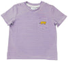ETHAN PURPLE STRIPE TIGER EMBROIDERED CREWNECK