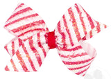 KING STRIPE PRINT SEQUIN HAIR BOW