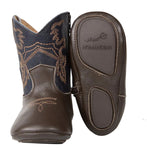FRISCO CHOCOLATE AND NAVY BLUE BOOTS