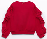 GIRLS SWEATSHIRT WITH TULLE RUFFLE