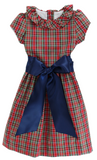 TARTAN WITH NAVY CORDUROY - DRESS
