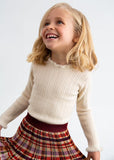 GIRL SHINY RIBBED KNIT TURTLENECK