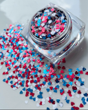 4TH OF JULY AMERICA USA HEART FOURTH FACE AND BODY GLITTER