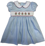 CHRISTMAS WREATH SMOCKED WAIST DRESS
