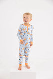 PAYTON PAJAMA SET - CANDY AND CRITTERS (BUCKHEAD BLUE) WITH SEASHORE SHERBERT