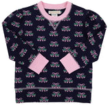 PUFF SLEEVE CASSIDY COMFY CREWNECK - BELOVED BOWS WITH PIER PARTY PINK