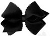 SMALL KING GROSGRAIN HAIR BOW WITH SCALLOPED EDGE FAUX VELVET OVERLAY