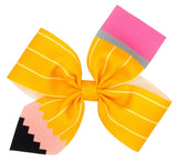 MEDIUM PENCIL PRINT HAIR BOW