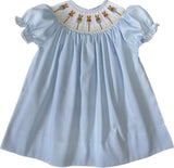 LULU BEBE SMOCKED BUNNY BISHOP DRESS