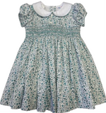 AQUA FLORAL SMOCKED WAIST DRESS