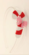 CANDY CANE BOW HEADBAND